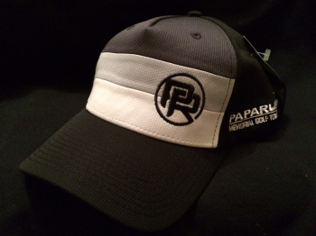 Papa Russi Hat Black with White and Gray Stripes