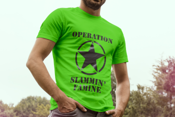 OSF Tee / Lime with Gray Print