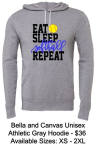 EAT SLEEP SOFTBALL REPEAT UNISEX HOODIE