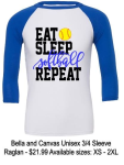 EAT SLEEP SOFTBALL REPEAT RAGLAN T