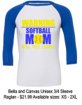 WARNING SOFTBALL MOM RAGLAN
