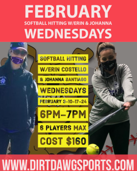 Wednesdays Softball Hitting W/Erin & Johanna Feb