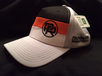 Papa Russi Hat White with Orange and Black stipes