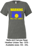 WARNING SOFTBALL MOM GRAY T