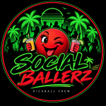 Social Ballerz (BLACK w/ Red or Green letters) logo
